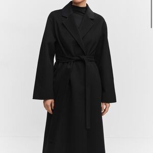 New Mango wool Black Belted Coat